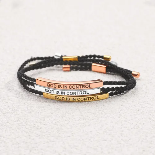 Adjustable Gold-Tone Woven Bracelet