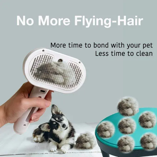 Electric Spray Pet Grooming & Massage Comb – White