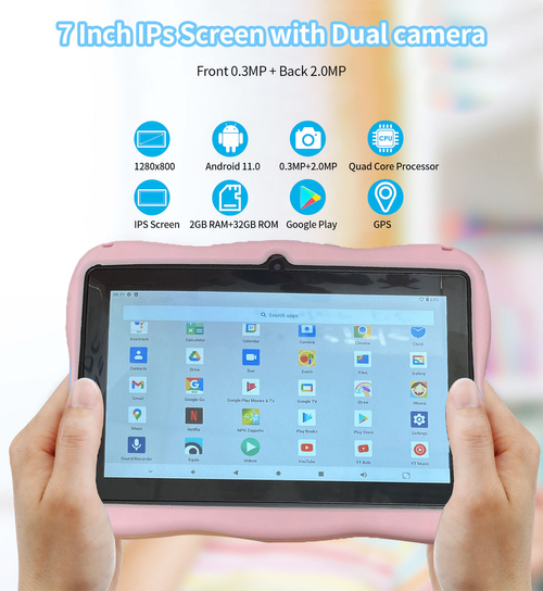 High Capacity Dual Camera Kids Tablet For Learning And Fun