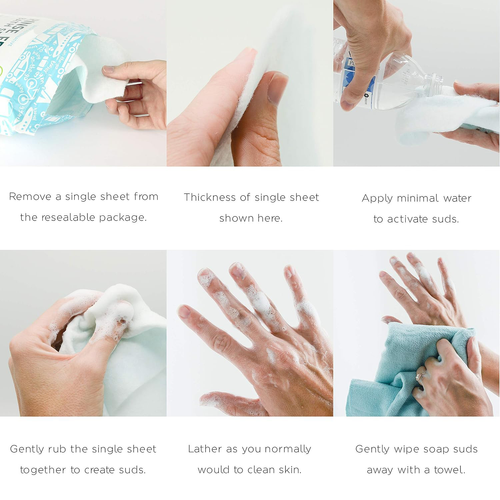 2-Pack Rinse Free Multi Use Bath Sponges