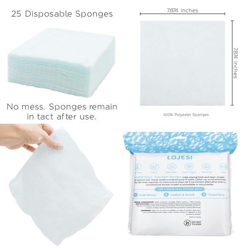 2-Pack Rinse Free Multi Use Bath Sponges