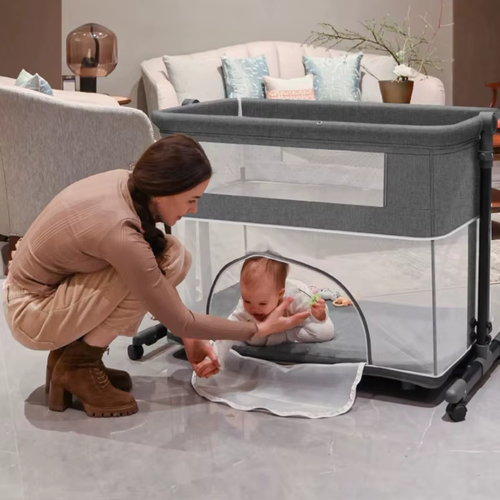3 in 1 Baby Bed Play Pen Cradle with Adjustable Height