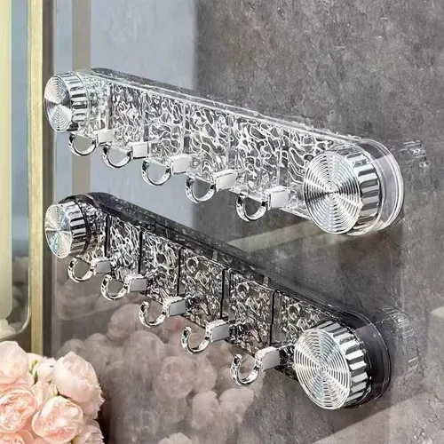 No-Drill Bathroom Hook Rack