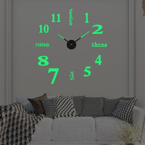 Modern 3D Sticker Digital Wall Clock