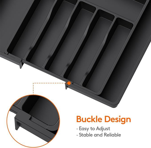 Food Grade Large Capacity Expandable Cutlery Organizer