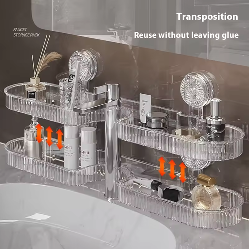 2-Pack Transparent Acrylic Wall Mounted Bathroom Organizer