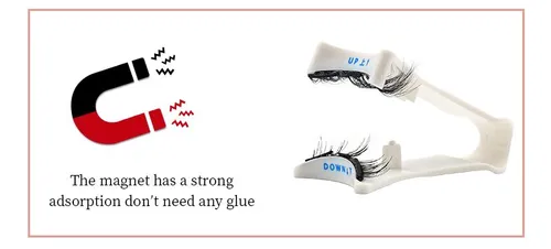 Reusable Magnetic False Eyelash Band with Tweezers
