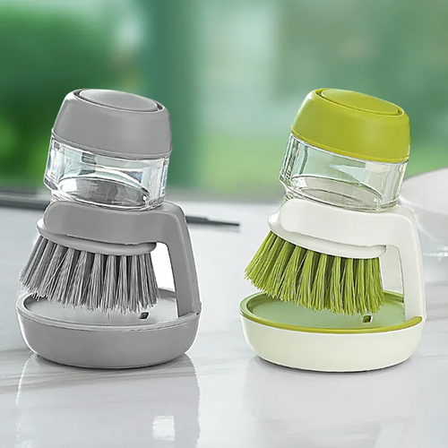 2-Pack Kitchen Cleaning Brush with Liquid Storage Function