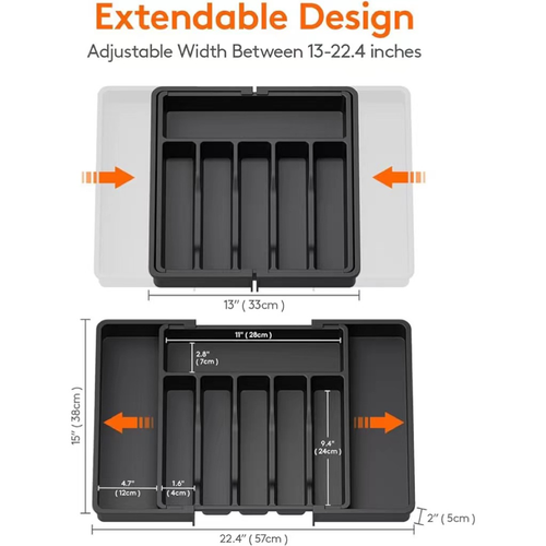 Food Grade Large Capacity Expandable Cutlery Organizer