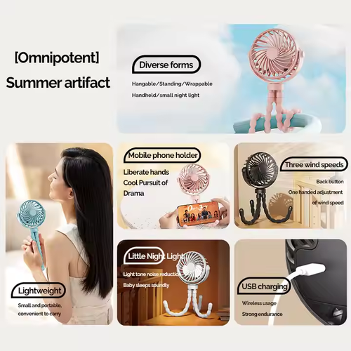 Octopus Like Baby Stroller Fan