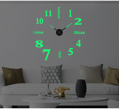 Modern 3D Sticker Digital Wall Clock
