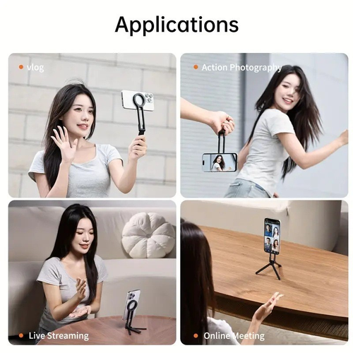 Foldable Magnetic Phone Stand Spring Clip Multi Functional