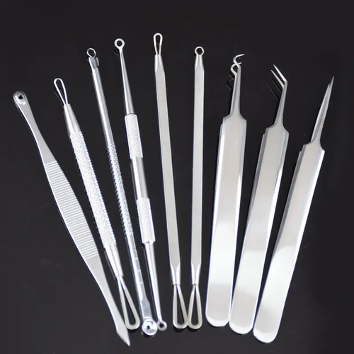 Blackhead Remover Tools, 15 PCS Pimple Popper Tool Kit, Acne Blackhead Tools for Blemish, 410 Premium Professional Stainless Acne Pimple Extractor Tool with Metal Box