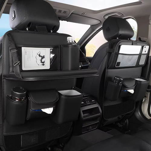 Car Seat Back Hanging Organizer with Foldable Table