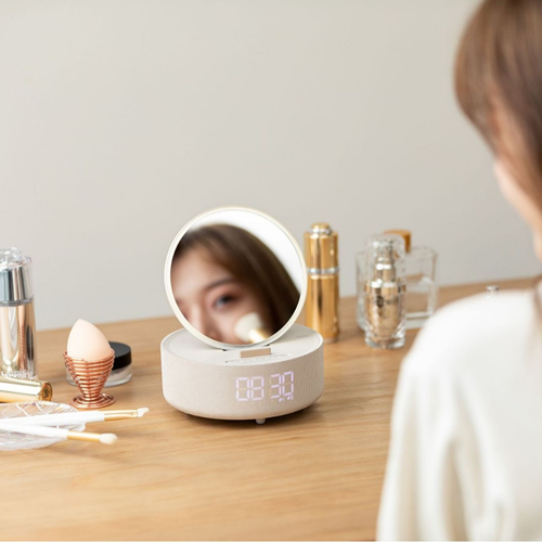 5 in 1 Smart Night Light Bluetooth Speaker Clock Makeup Mirror