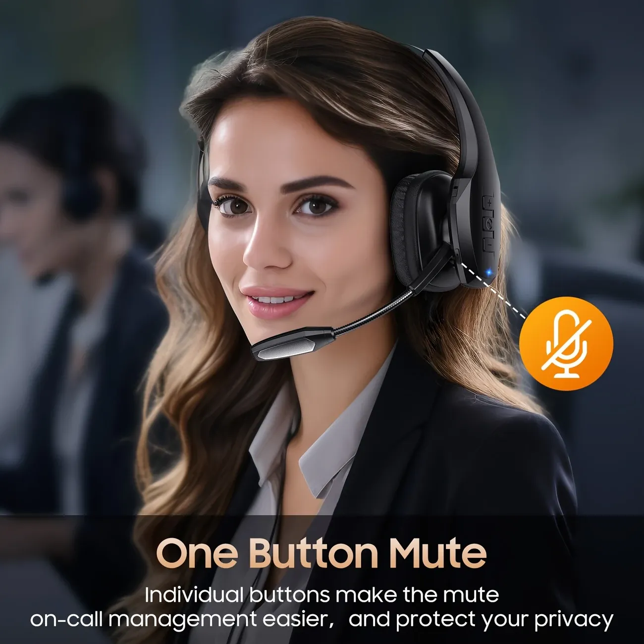 ProTruck Wireless Headset - 55Hrs Long-Lasting Battery Life
