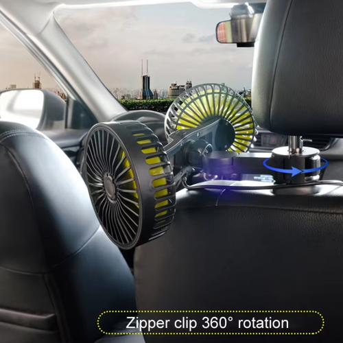 Dual Head Rotatable Car Rear Seat Fan