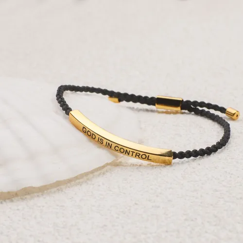 Adjustable Gold-Tone Woven Bracelet
