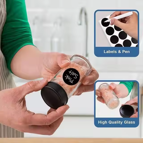 360 Rotate Spice Rack With 18 Glass Jars