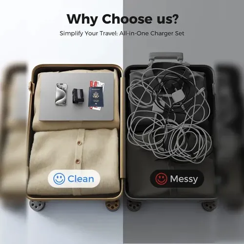 Retractable Car Charger with Type-C & Lightning Cables