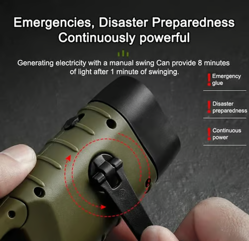 Outdoor solar powered flashlight