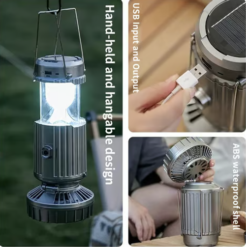 💥Hot sale-49% off💥Outdoor solar electric fan light camping light portable horse lantern
