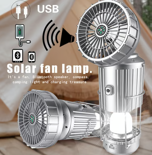 💥Hot sale-49% off💥Outdoor solar electric fan light camping light portable horse lantern