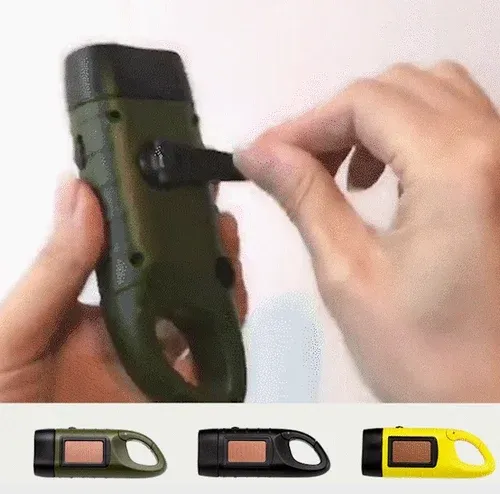 Outdoor solar powered flashlight