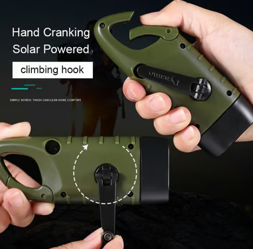 Outdoor solar powered flashlight