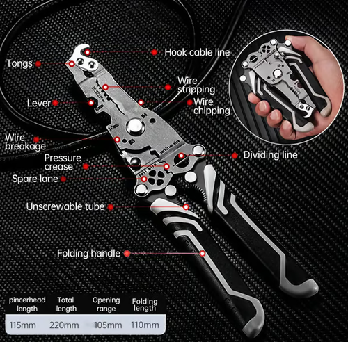 2024 New Multi-Function Folding Wire Strippers-Professional Electrician Tools