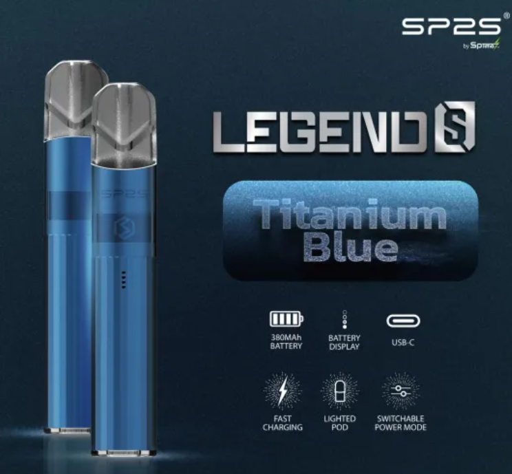 SP2S鈦色發光主機｜雙檔功率電子煙・8W 9W調節・呼吸燈設計｜台灣現貨
