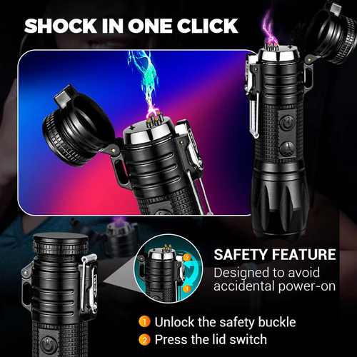 ⚡🔦Multifunctional rechargeable strong light flashlight with electric fire⚡