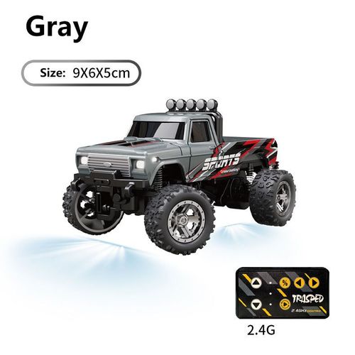 Cool 1:64 Scale Portable Pickup Remote Control Car 2.4Ghz Lights Speed Adjustable Electric Alloy Mini RC Truck