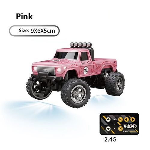 Cool 1:64 Scale Portable Pickup Remote Control Car 2.4Ghz Lights Speed Adjustable Electric Alloy Mini RC Truck