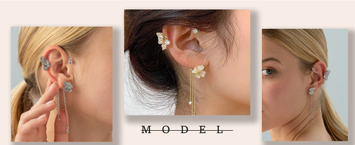 Butterfly Earrings Ear Cuffs Climber Wrap Around Earrings for Women Right Left No Piercing Ear Clip Gold Silver Ear Jewelry Gift