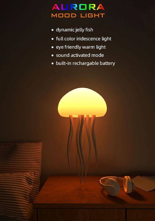 Floating Jellyfish Lamp Led Color Changing Jelly Fish Light Lamp Hanging Voice Activated Lampara de Medusas Jellyfish lamp