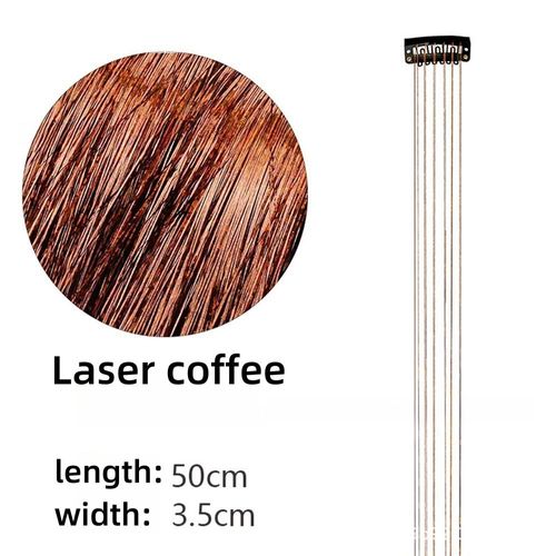 Metal Ribbon Clip Laser Gold Wire Tinsel Hair Colorful Wig