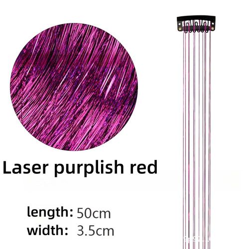 Metal Ribbon Clip Laser Gold Wire Tinsel Hair Colorful Wig
