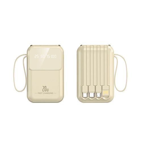 Mini Power Bank 10000mah Fast Charger Portable Charger With Charging Cable 4 Ports Powerbank for Iphone 15