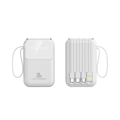 Mini Power Bank 10000mah Fast Charger Portable Charger With Charging Cable 4 Ports Powerbank for Iphone 15
