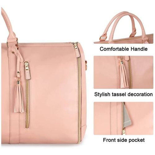 New Casual Suit Bag Large Capacity Carry Clothing Bag Large PU Leather Duffel Bag