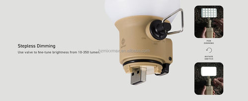 Outdoor Battery Portable LED Camping Lantern USB Rechargeable Waterproof Multifunctional Camping Light with Mini Tripod
