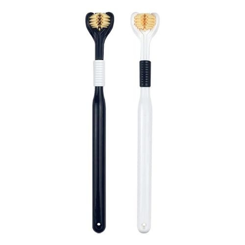 Three sided toothbrush