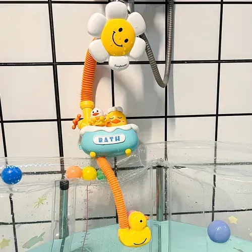 Baby Shower Toy With Electric Sprinkler Bathtub Happy Duck Shower Toy Set Fun Water Play Toy Halloween Decoration Thanksgiving Christmas And Easter Gifts