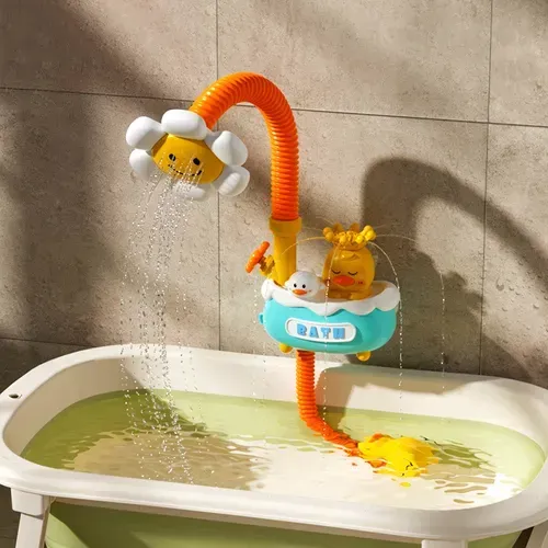 Baby Shower Toy With Electric Sprinkler Bathtub Happy Duck Shower Toy Set Fun Water Play Toy Halloween Decoration Thanksgiving Christmas And Easter Gifts
