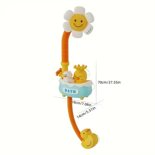 Baby Shower Toy With Electric Sprinkler Bathtub Happy Duck Shower Toy Set Fun Water Play Toy Halloween Decoration Thanksgiving Christmas And Easter Gifts