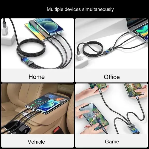 Three in one charging cable