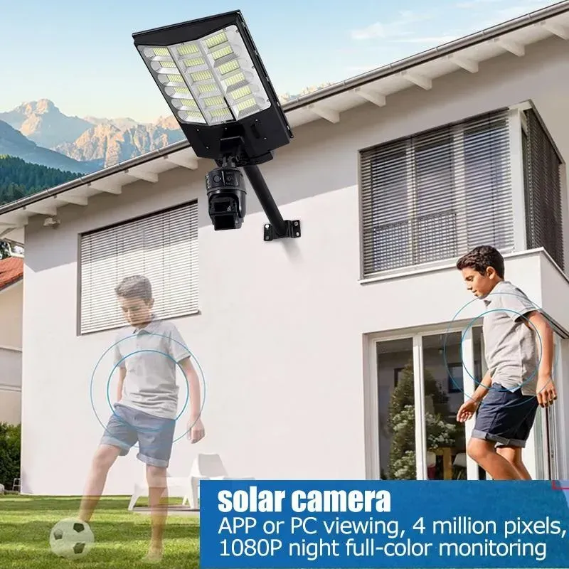 Three-in-one solar-powered surveillance light