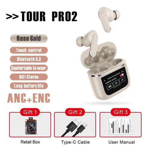 Tour Pro2 Intelligent Full Touch Screen TWS Earphones