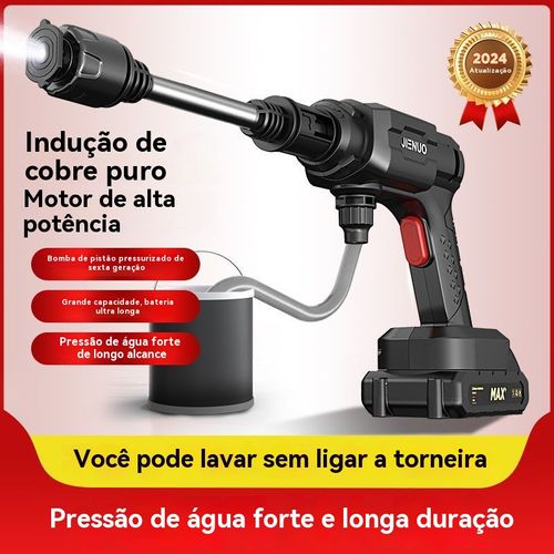 Pistola de água elétrica de alta tensão de lítio Lavadora de carros doméstica Pistola de água elétrica de alta potência sem fio